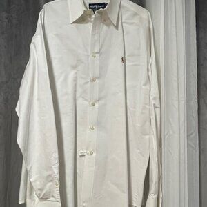 Ralph Lauren (Yarmouth), White, Long Sleeve Dress Shirt, size 17, 36 sleeve.